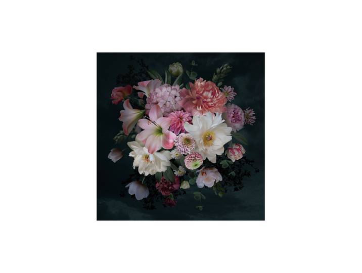 Glasbild „Schönes Blumenbouquet III“ 80 x 80 cm Multicolor Crea Collection