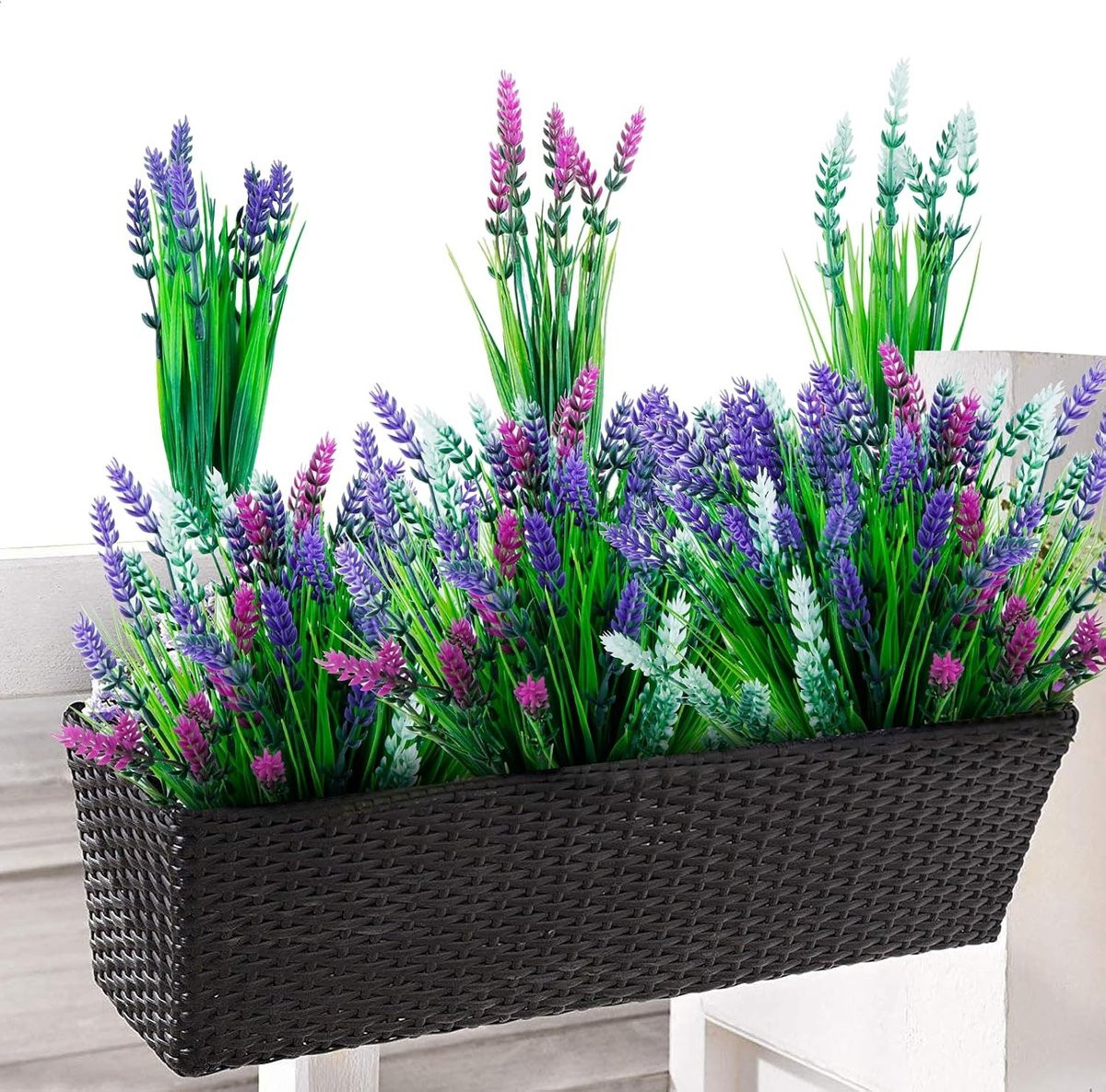 12 Bundels Realistische Lavendel Nepbloemen voor Buiten en Binnen Decoratie