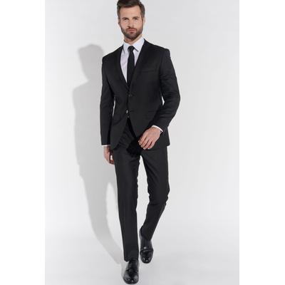 Anzug STEFFENKLEIN "SteffenKlein Anzug", Herren, Gr. 52, N-Gr, schwarz, Obermaterial: 65% Polyester PES. 35% Viskose CV. Futter: 100% Polyester PES. 100% Polyester PES., uni, slim fit, Anzüge, Slim Fit