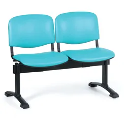 Kunstleder Wartezimmerbank, Traversenbank VIVA, 2-sitzer, türkis