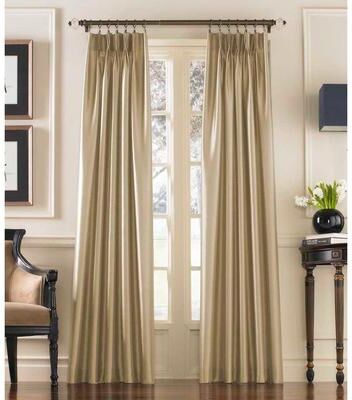 Marquee Faux Silk Pinch-pleat Solid Single Curtain Panel