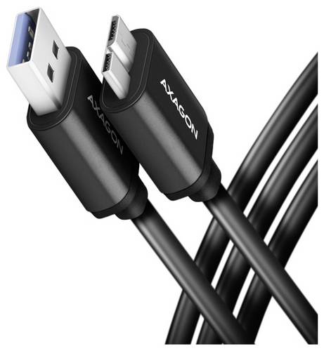 AXAGON USB-C Kabel USB 3.2 Gen1 USB-Micro-B Stecker, USB-A Stecker 1m Schwarz BUMM3-AM10AB