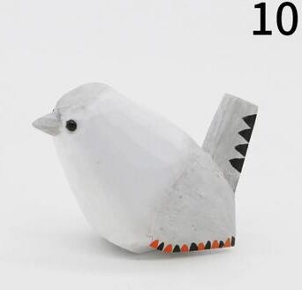 Inspired Finds Handmade Wooden Bird Figurine Mini Carved Decor Cute Small Bird Ornament Gift ivory Finch