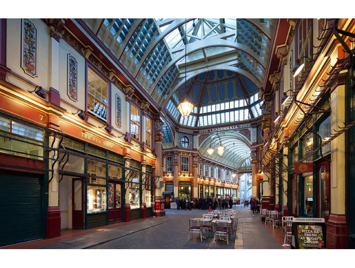 Fototapete PAPERMOON LEADENHALL MARKT-LONDON ARCHITEKTUR GALERIE ARKADE XXL , bunt, B:2,5m L:1,86m, Vlies, Tapeten, Fototapete