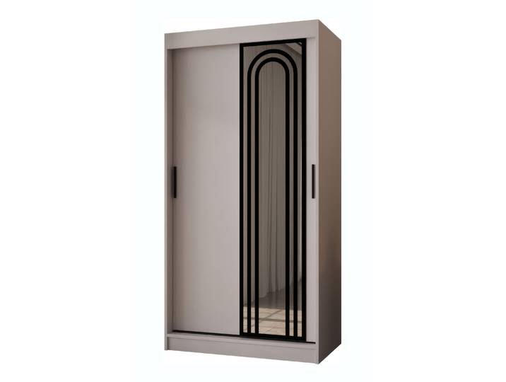 Schiebetürenschrank Kaschmir 5 Fächer 2 Kleiderstangen hochwertig Verarbeitet 100 x 62 x 200 cm Kleiderschrank Spiegeltür modernes