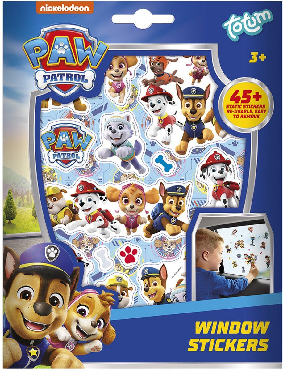 PAW Patrol Totum Raamstickers - 45 niet permanente statische stickers - 4 vellen