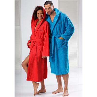 Unisex-Bademantel KANGAROOS "Cassidy, für Damen & Herren, Standardlänge & Überlänge" Gr. XXXL, rot, 3XL, N-Gr, Walkfrottee, Hausmäntel, mit Taschen, Männer und Frauen, Baumwolle, Reise, Hotel, Sauna, S-3XL