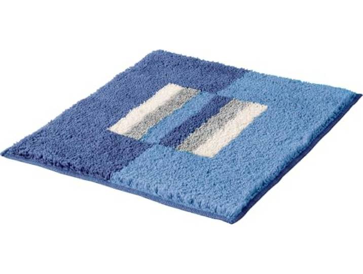 Erwin Müller WC-Vorlage Korfu, WC-Matte rutschhemmend blau Größe 50x50 cm - für Fußbodenheizung geeignet, flauschig, weich (weitere Farben)