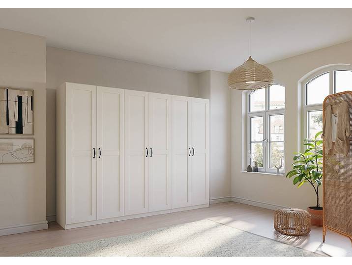 Drehtürenschrank Cottage 271cm Weiß ohne Spiegeltür/-en