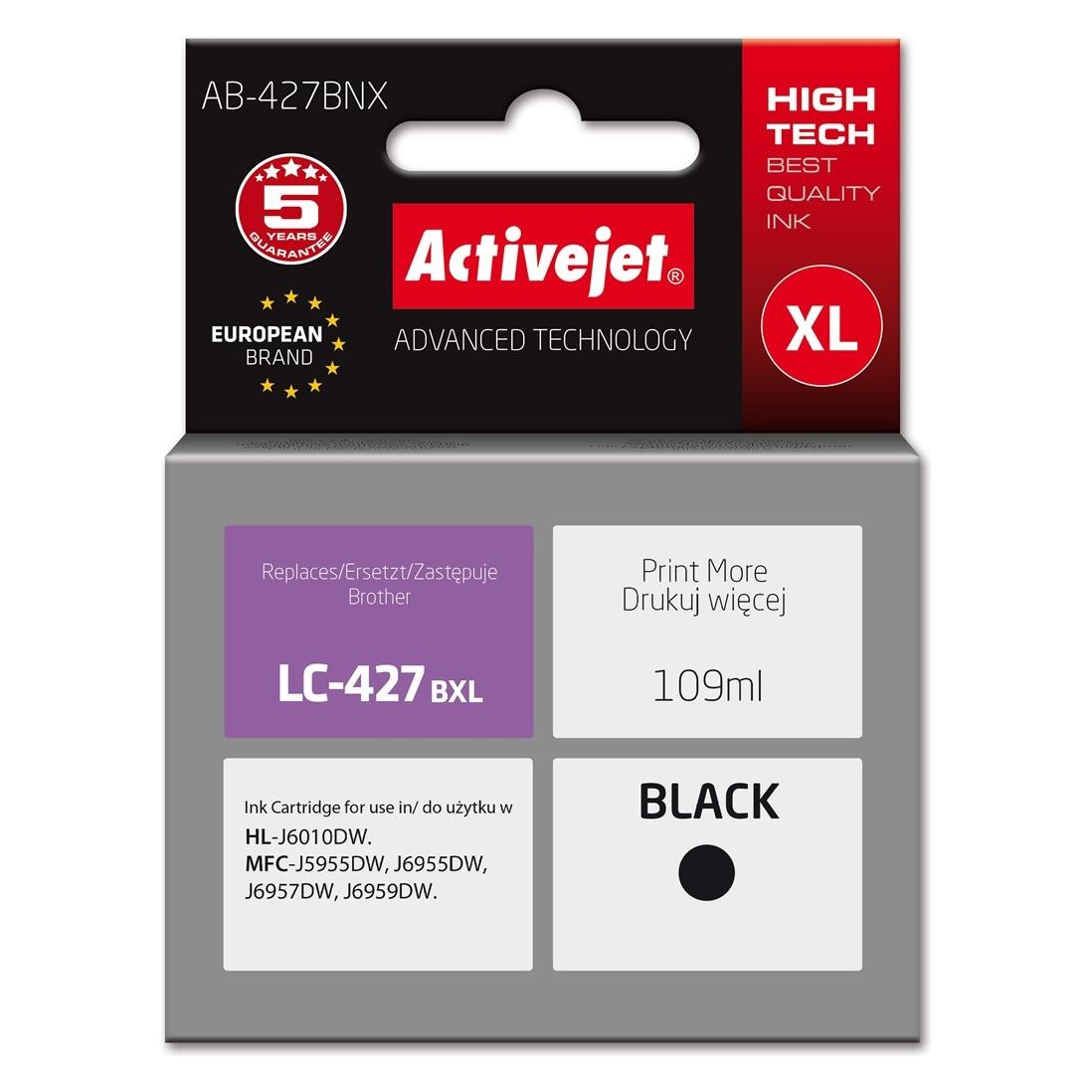 Activejet Tusz AB-427BNX Tusz (zamiennik Brother LC-427BXL, Supreme, 109 ml, czarny) (AB-427BNX)