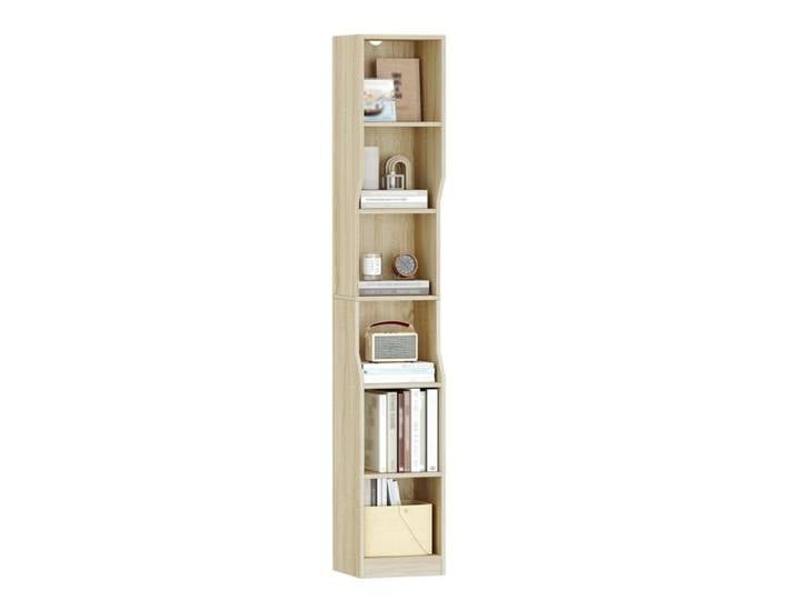 Bibliothèque Étagère à 6 Niveaux 28 x 30 x 181 cm Beige Chêne Beige Chêne 28 x 30 x 181 cm 28 x 30 x 181 cm PANIER DECORATIF