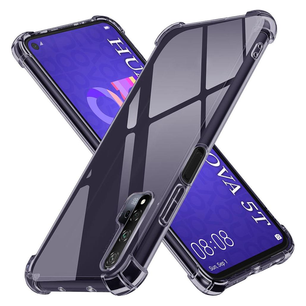 Techsuit - Shockproof Clear Silicone - Huawei Nova 5T / Honor 20 - Smoke Black (Huawei Nova 5T) (59432519)