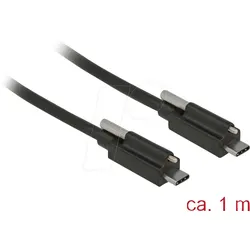 DELOCK 83719 - USB 10 Gb/s Kabel, C Stecker auf C Stecker, Schraube oben, 1 m