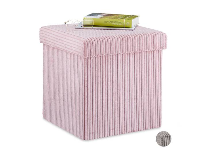 Sitzwürfel faltbar Samt Rosa