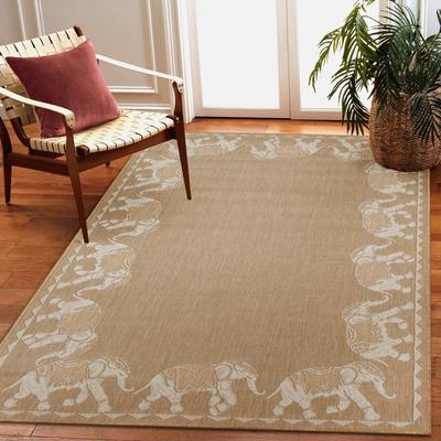 Lush Decor Carmel Marching Elephants Indoor/Outdoor Area Rug