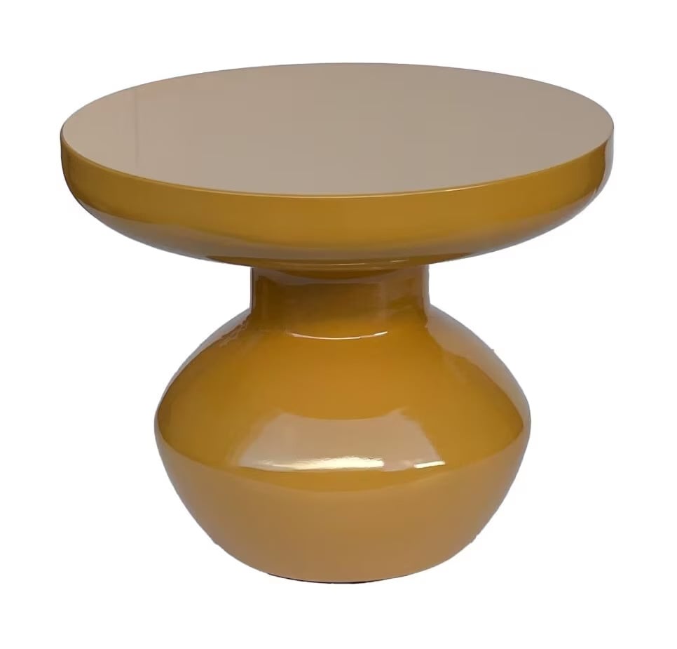 Brix Ronde Bijzettafel Lou Mosterdgeel - Breedte: 40,5 cm, Diepte: 34 cm, Hoogte: 40,5 cm