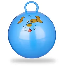 Relaxdays 10 x Hüpfball Kinder blau Blau