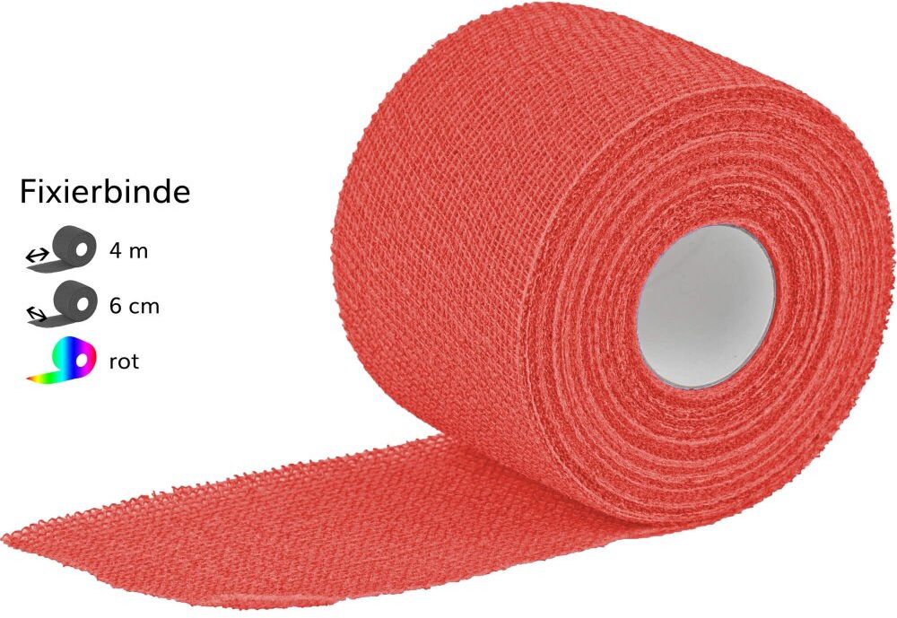 Dracoelfi haft color Fixierbinde 4mx6cm rot 1stk