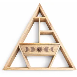 Triangle Shaped Wall Shelf with Drawer