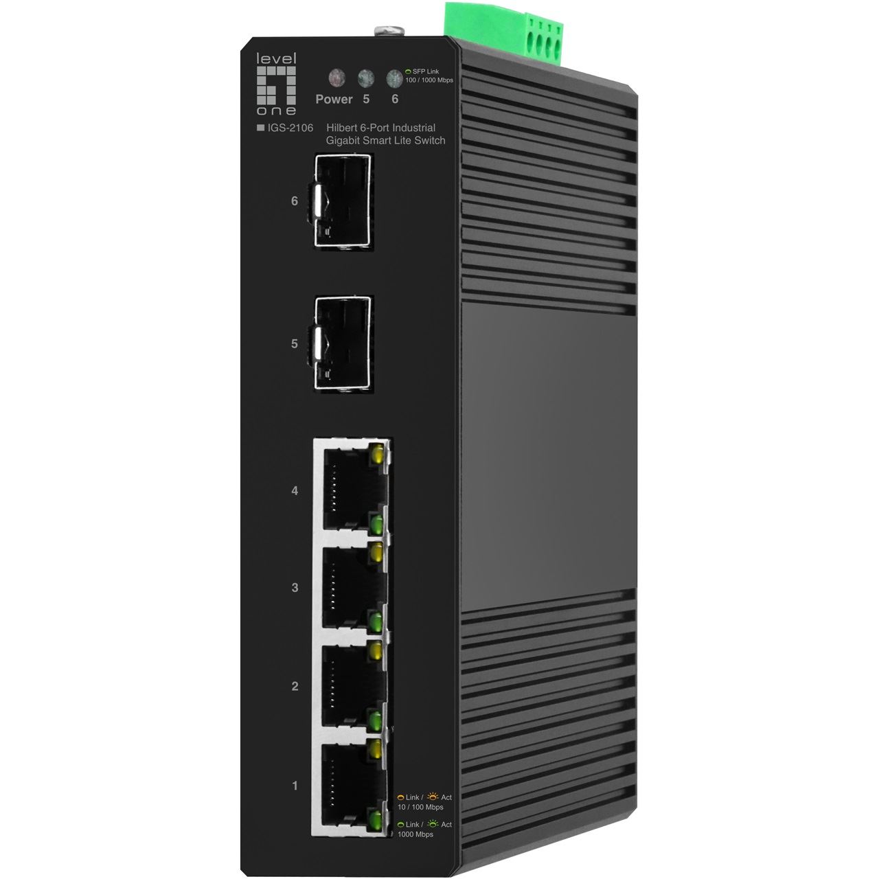LevelOne Switch 6x GE IGS-2106 2xSFP, 4xRJ45 schwarz