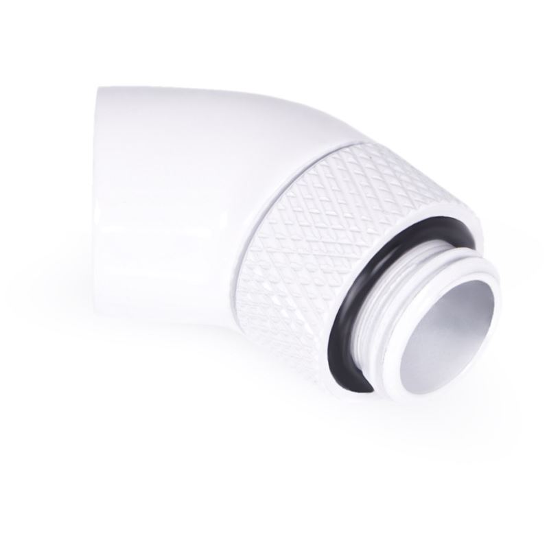 Alphacool Eiszapfen Winkeladapter 45° drehbar G1/4 AG auf G1/4 IG, weiss