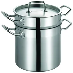 Schulte-Ufer Profi-Line i mit Siebeinsatz 5 L, Pfanne + Kochtopf, Silber