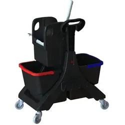 Reinigungswagen Arcora ECOBLACK 45 2x20 L stabiler Recycling Kunststoffrahmenten und Recycling Presse