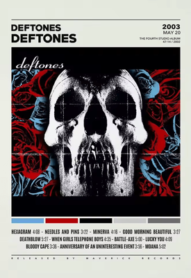 Inspire Curations Deftones Album Cover Canvas Posters Around The Fur & Saturday Night Wrist Wall Art light Grey 30x40cm No Frame