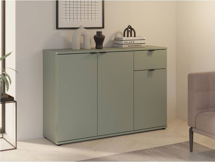 GINNY Kommode III, Material Spanplatte, Salbei