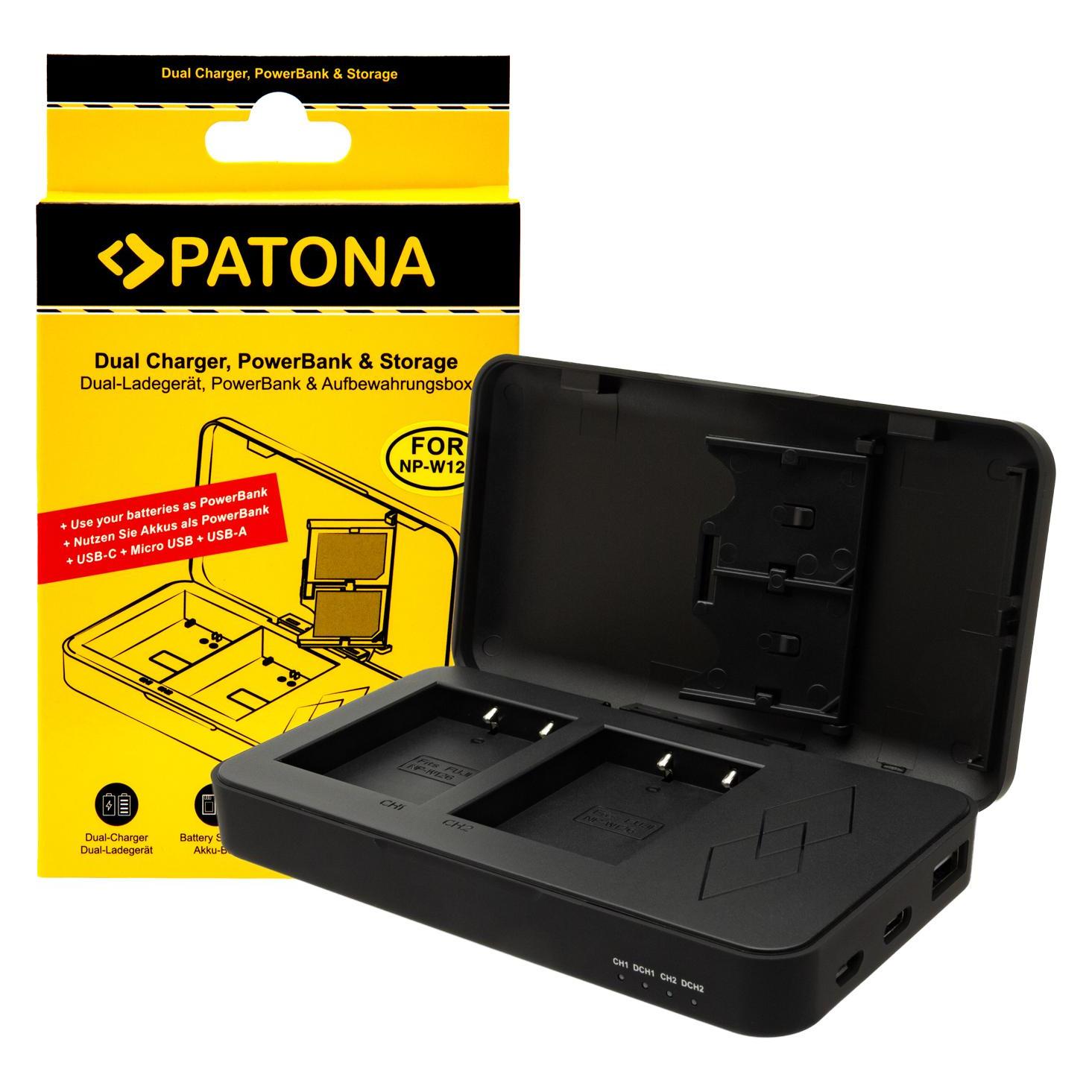 Patona Dual Ladegerät NP-W126 Powerbank (Kamera Akku Ladegerät) (1720)