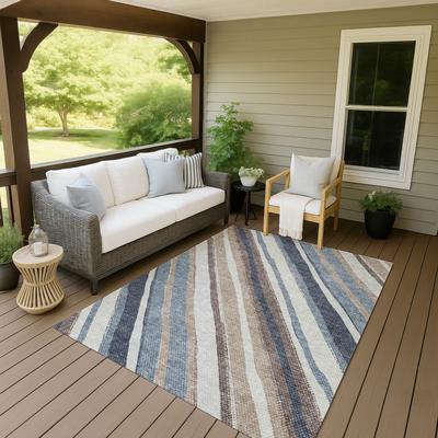 Addison Rugs Machine Washable Indoor/ Outdoor Stripe Angles Chantille Rug