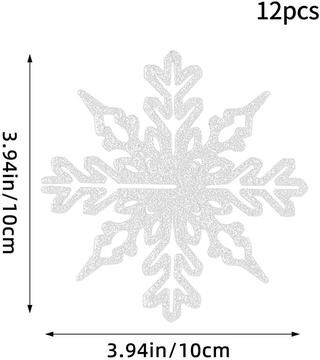 Uplift Treasures Pink Glitter Snowflake Christmas Tree Ornaments Set white Type A