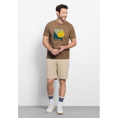 T-Shirt OLYMP "OLYMP Casual Wirk, T-Shirt", Herren, Gr. M, braun (natur), 100% Baumwolle, Shirts T-Shirt