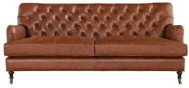 Maggie Leather Sofa - Espresso Leather, Espresso Fossil - Ballard Designs