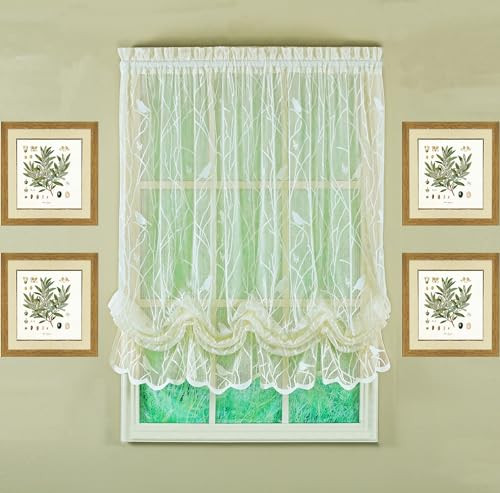Today's Curtain Songbird semi-transparante kanten ballonschaduw ivoor B: 144 cm x L: 160 cm
