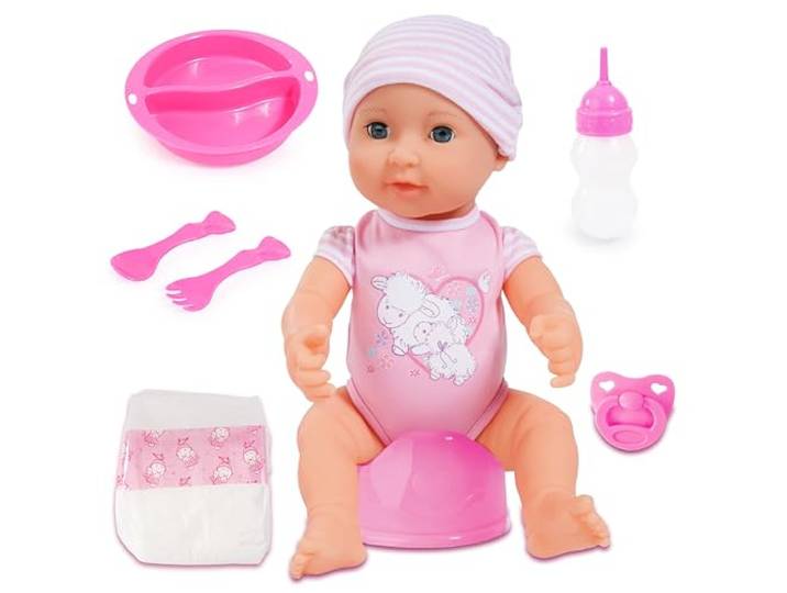 Bayer Design 94071AA Pasgeboren pop Piccolina New Born Baby met accessoires