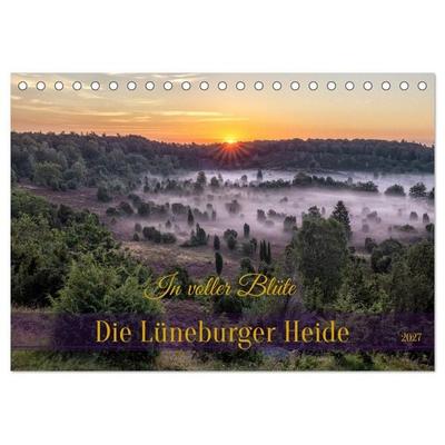 Die Lüneburger Heide - In voller Blüte (Tischkalender 2027 DIN A5 quer), CALVENDO Monatskalender