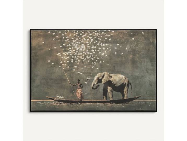 Tableau éléphant 120x80 cm LAGOS Gris