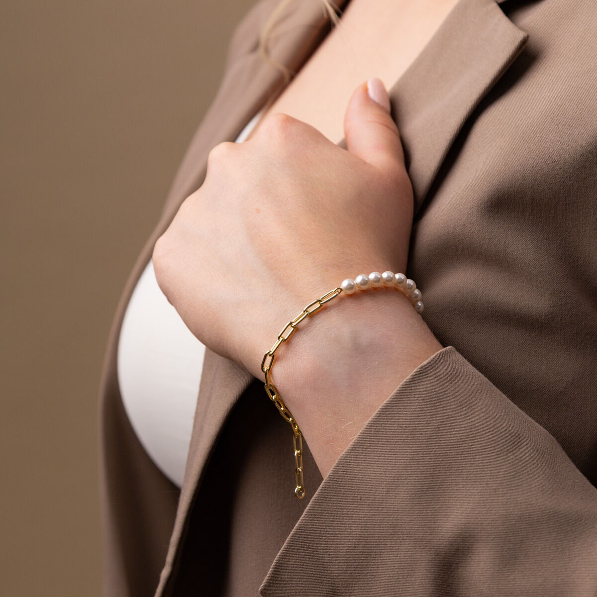 Lykken Pearls guldplaterad pärlarmband
