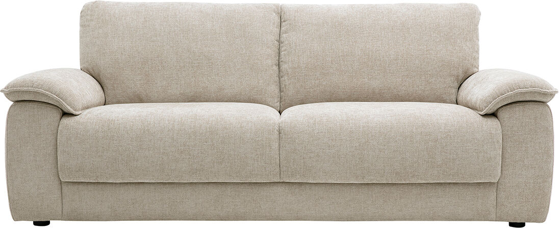 Miliboo Canapé 3 places en tissu effet velours texturé beige LIVIO