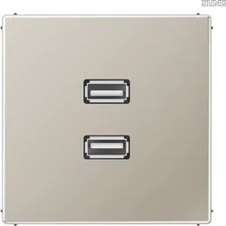 Jung MAES1153 Einsatz 2xUSB LS Edelstahl