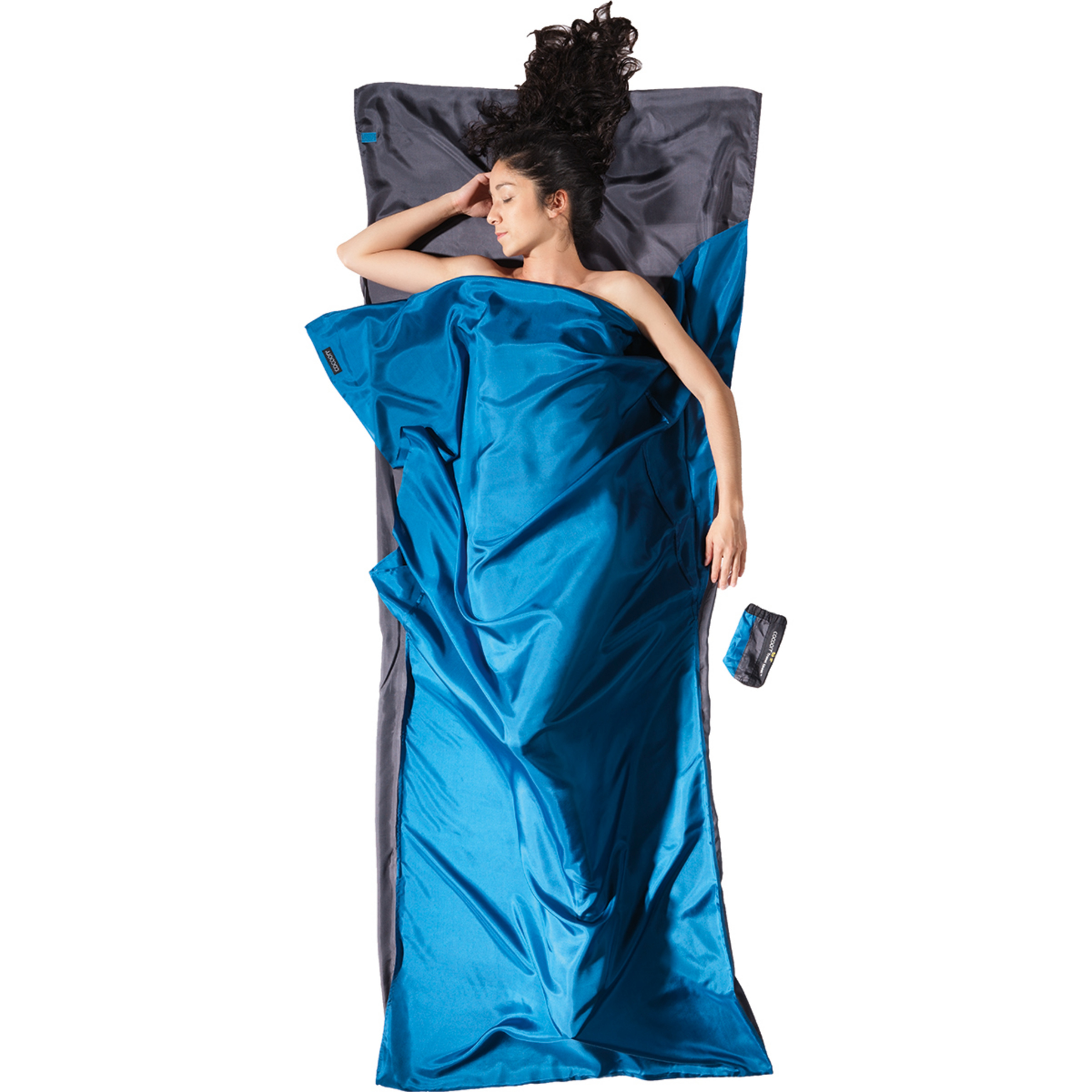 Cocoon TravelSheet Silk Schlafsack Hüttenschlafsäcke & Inlets blau Größe max. 210cm Camping Hautfreundlich
