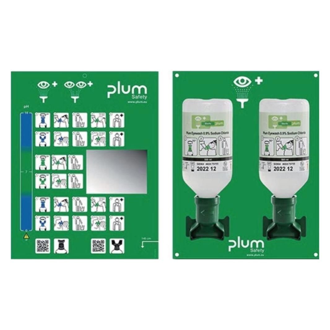 Plum Augenspülstation 2 x 0,5 l H290xB228xT80ca.mm Haltbarkeit 3 Jahre(ungeöffnete Flasche) (Erste Hilfe Set Zubehör) (4694)