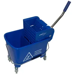 Mini Bucket 17 L, Reinigungswagen blau mit Presse Putzwagen, Fahreimer mit Rollen und Presse