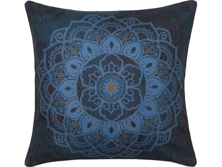 Erwin Müller Kissenhülle, Kissenbezug Mandala angepasst blau Größe 40x40 cm - robuste, strapazierfähige Qualität, pflegeleicht, samtige Oberfläche