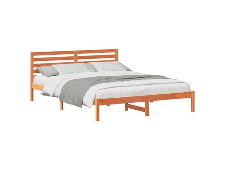 vidaXL Bettrahmen Wachsbraun 160 x 220 cm Massives Kiefernholz