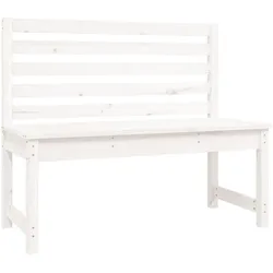 vidaXL Gartenbank Weiß 109 cm Massivholz Kiefer