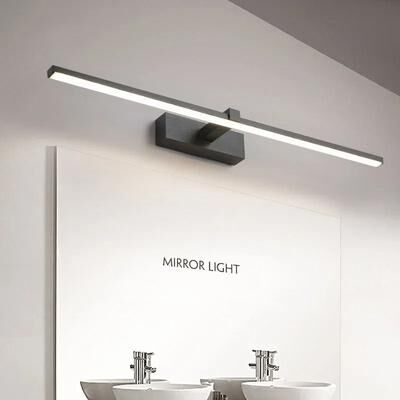Uplifted Finds Modern Modern Waterproof LED Bathroom Mirror & Wall Lamp black 40 Cm tricolor Light