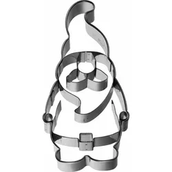 BIRKMANN Ausstechform Weihnachtswichtel, mit Innenprägung, Ausstecher, Plätzchenform, Keks, Plätzchen, Edelstahl, 9 cm, 198333