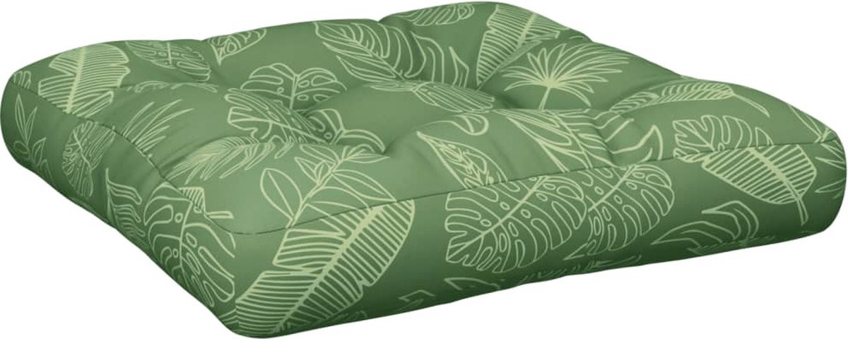 vidaXL Palletkussen met bladpatroon Oxford stof - Oxford - 58 x 58 x 10 cm